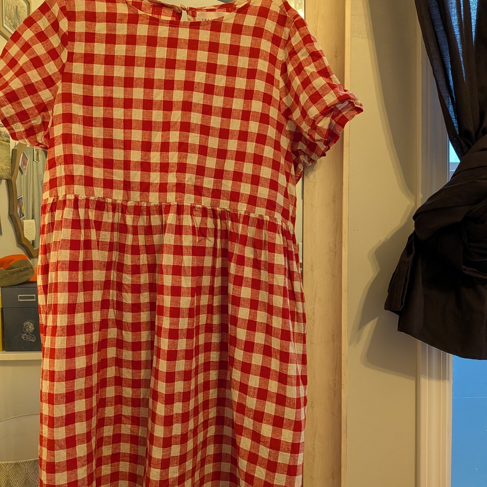Tradlands Red and White Checkered  Dress